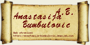 Anastasija Bumbulović vizit kartica